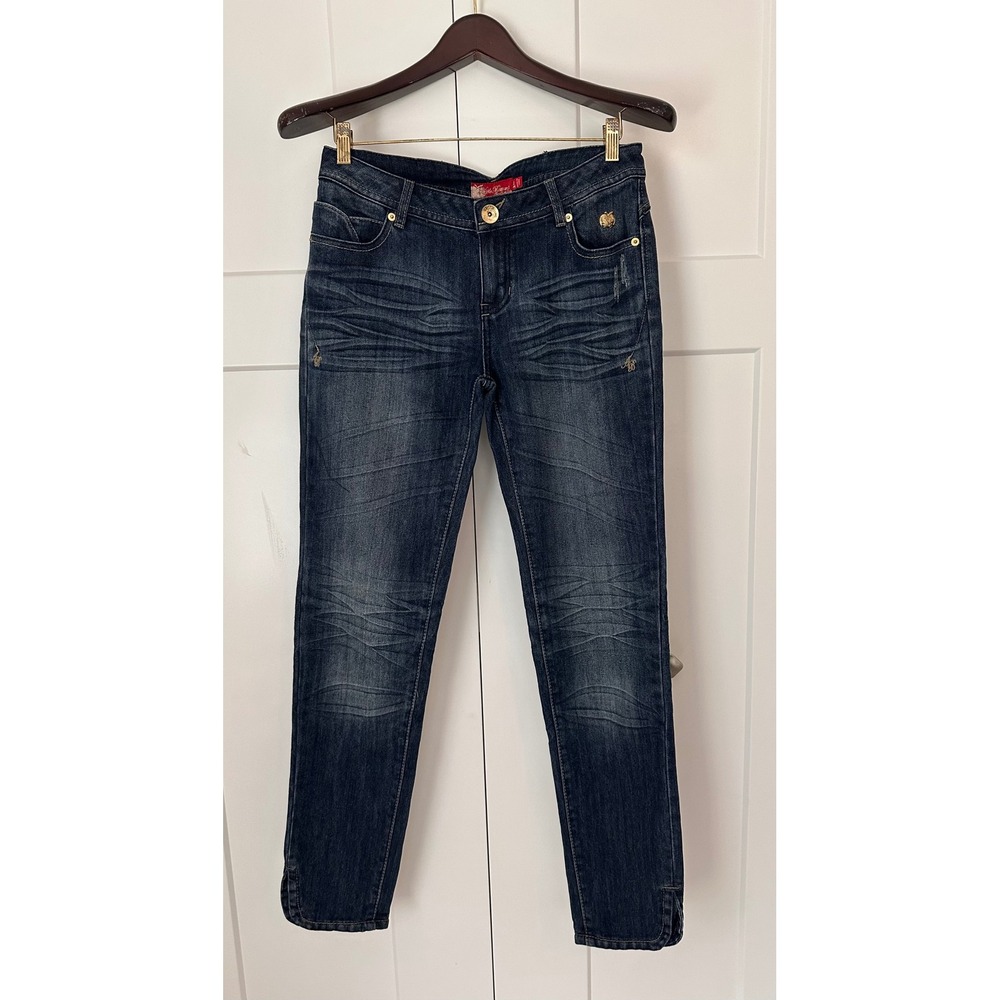 Apple Bottoms Jeans Womens 9/10 Apple Pockets Y2K Embroidered Straight Leg